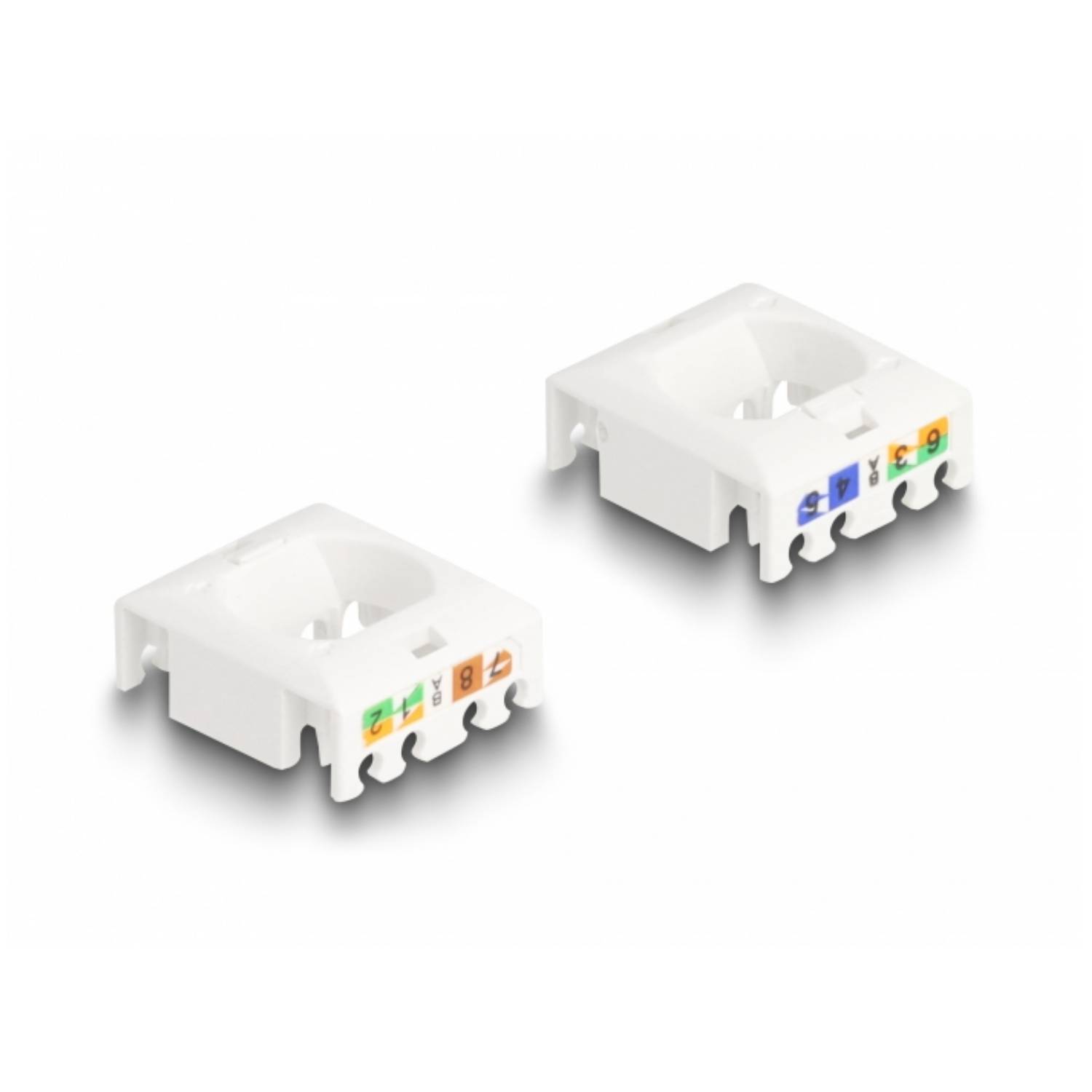 Delock Keystone Modul RJ45 Buchse zu LSA Cat.6A STP mit Verschlussclip und kabel