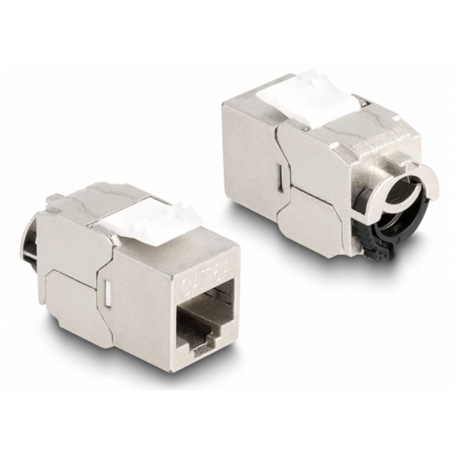 Delock Keystone Modul RJ45 Buchse zu LSA Cat.6A STP mit Verschlussclip und kabel