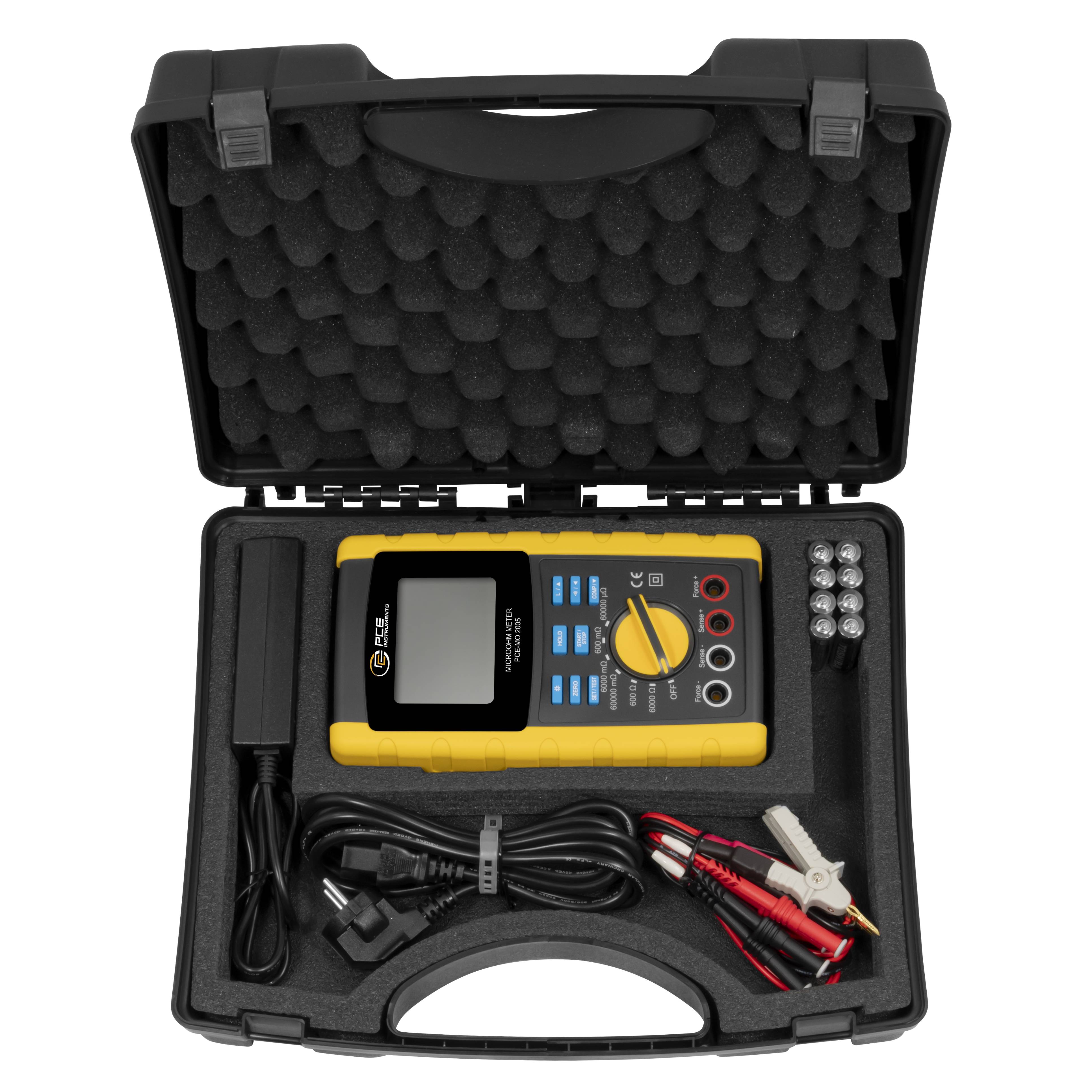 PCE Instruments Ohmmeter PCE-MO 2005 4-Leiter-Messmethode|0 µΩ..6000 Ω |6 wählbare Messbereiche