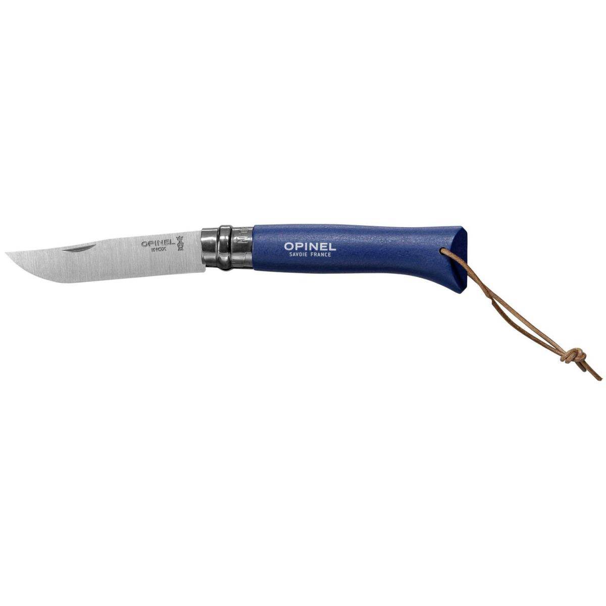Opinel Taschenmesser No. 08 inkl. Kunstlederetui, blau (001891)