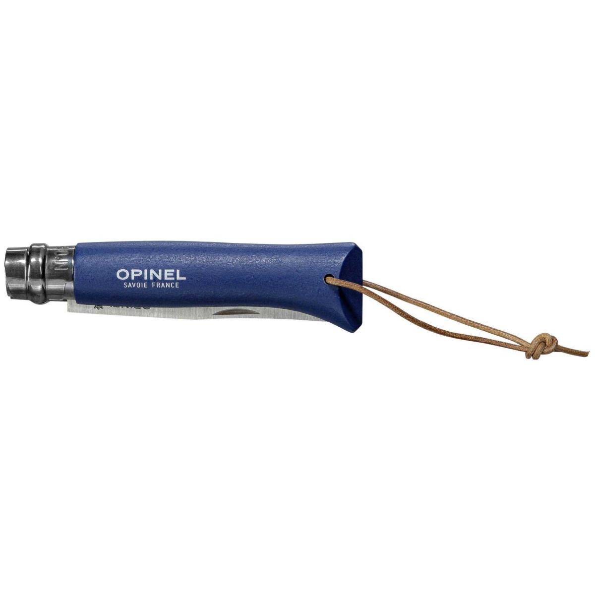 Opinel Taschenmesser No. 08 inkl. Kunstlederetui, blau (001891)