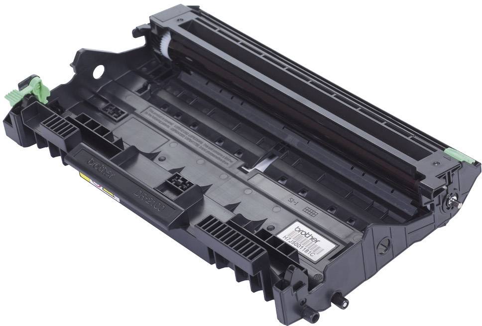 Schwarzer Laserdrucker-Toner in rechteckiger Form, mit grünen Clips an den Seiten für einfache Handhabung. Markenname sichtbar.