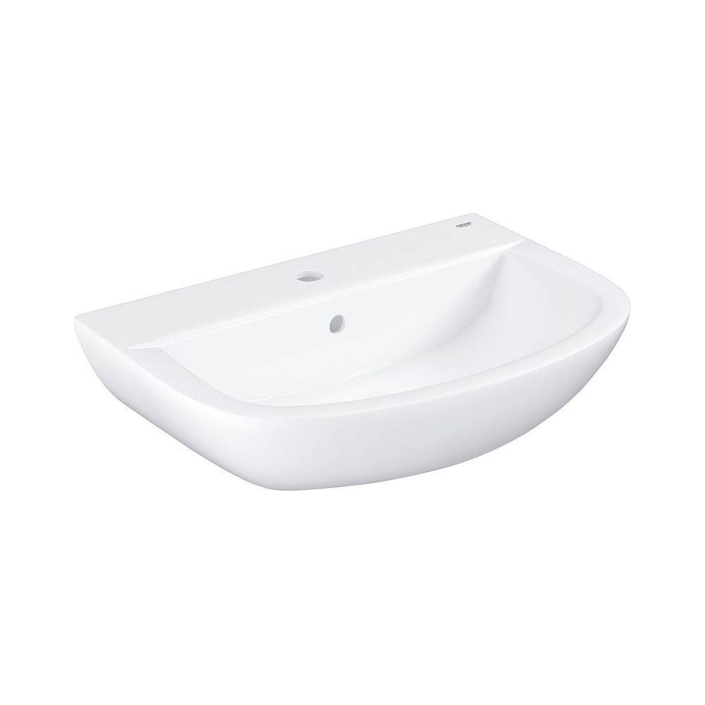 Grohe Bau Keramik Waschtisch, wandhängend, 609x442mm, 1 Hahnloch, mit Überlauf, aus Sanitärkeramik, Alpinweiß, 39421000