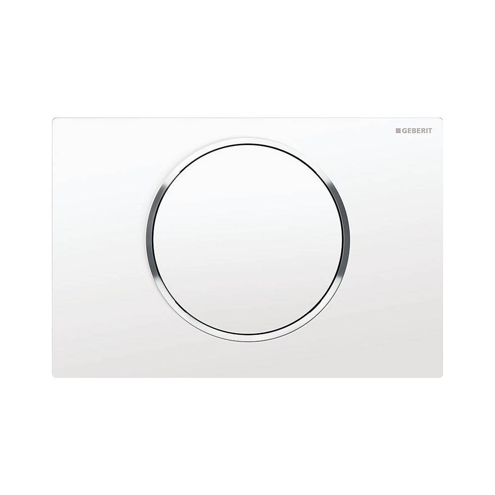 Geberit Drückerplatte Sigma10, für Spül-Stopp-Spülung Weiß, Hochglanz verchromt