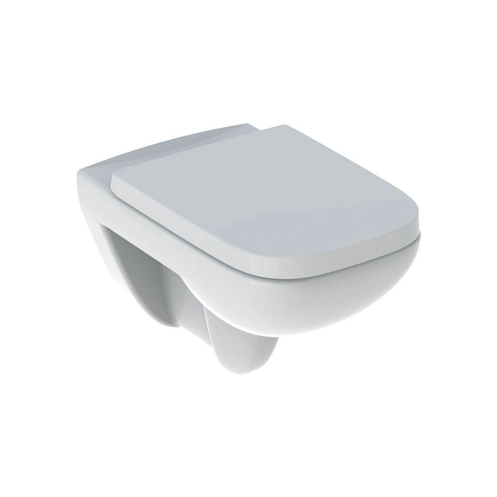 Geberit Renova Plan Set Wand-WC Tiefspüler, Rimfree, mit WC-Sitz Tiefe 54cm, Weiß