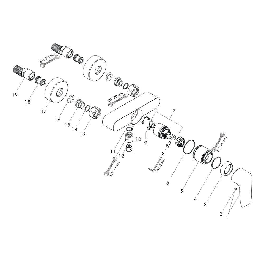 hansgrohe Metris Einhebel-Brausemischer Aufputz, Chrom