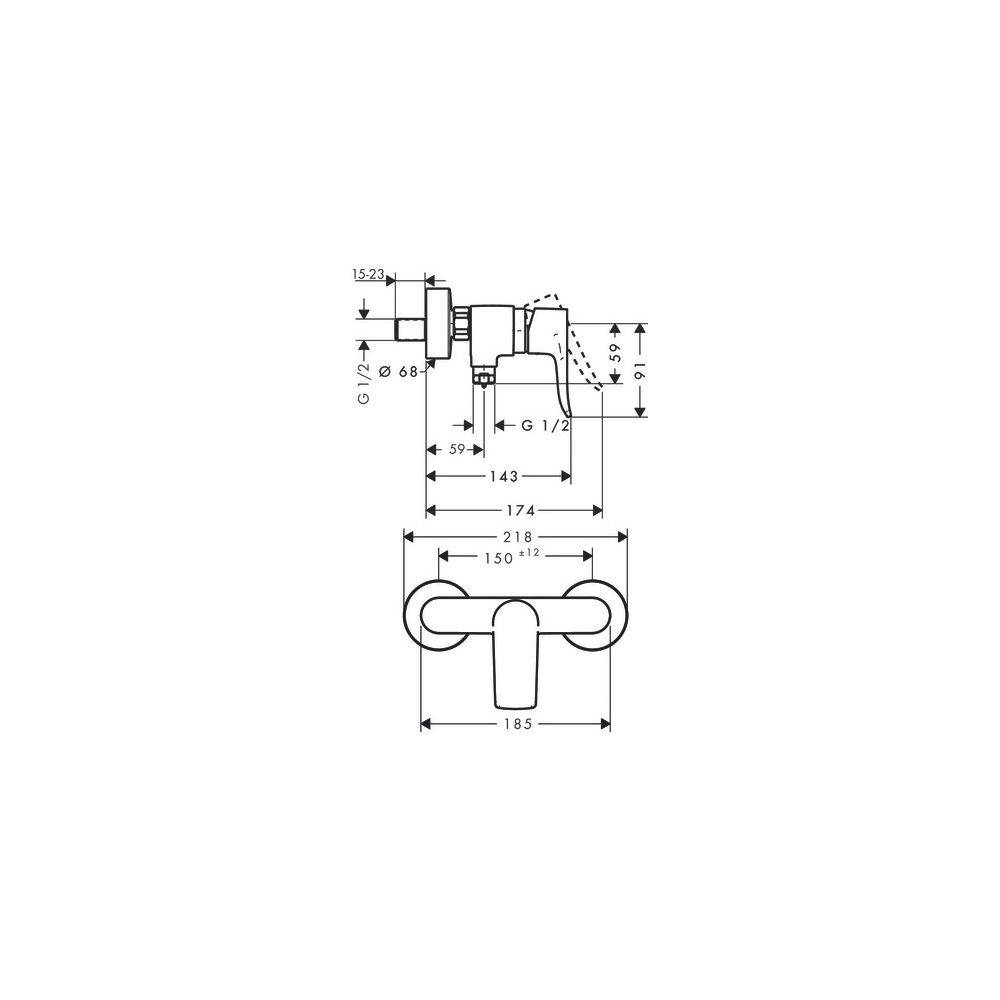 hansgrohe Metris Einhebel-Brausemischer Aufputz, Chrom