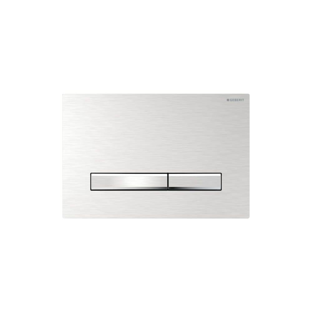 Geberit Drückerplatte Sigma50, 2-Mengen-Spülung, Square, Easy to Clean, Metallfarbe verchromt, gebürstet, EtC