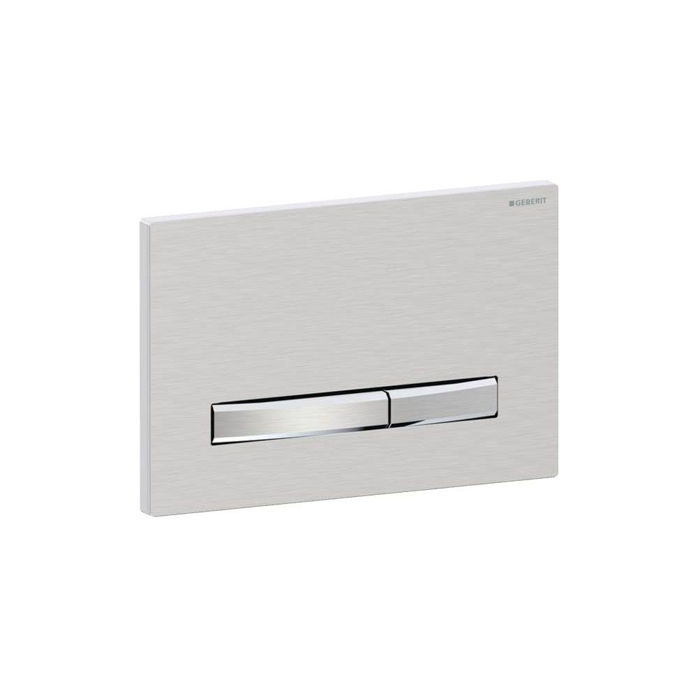 Geberit Drückerplatte Sigma50, 2-Mengen-Spülung, Square, Easy to Clean, Metallfarbe verchromt, gebürstet, EtC