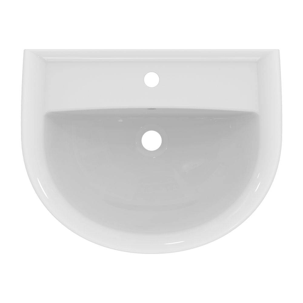 Ideal Standard Waschtisch Eurovit, 1 Hahnloch, mit Überlauf 600x470x175mm, Weiß