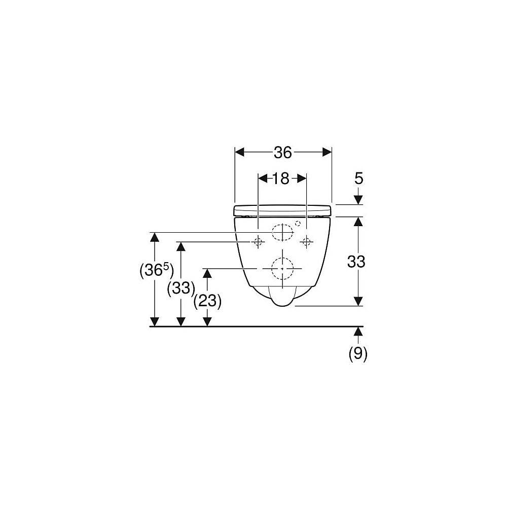 Geberit iCon Set Wand-WC Tiefspüler verkürzte Ausladung geschlossenes Keramikdesign, Rimfree, WC-Sitz 49cm,