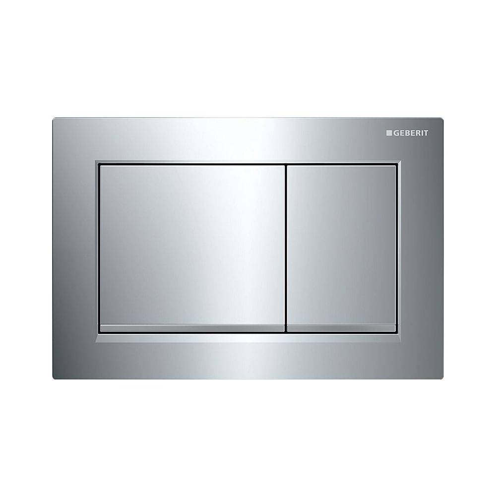 Geberit Betätigungsplatte Omega20, 2-Mengen-Spülung, 212x142x10mm, Kunststoff, Chrom glänzend/Chrom matt