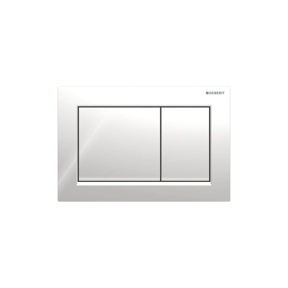 Geberit Betätigungsplatte Omega20, 2-Mengen-Spülung, 212x142x10mm, Kunststoff, Chrom glänzend/Chrom matt