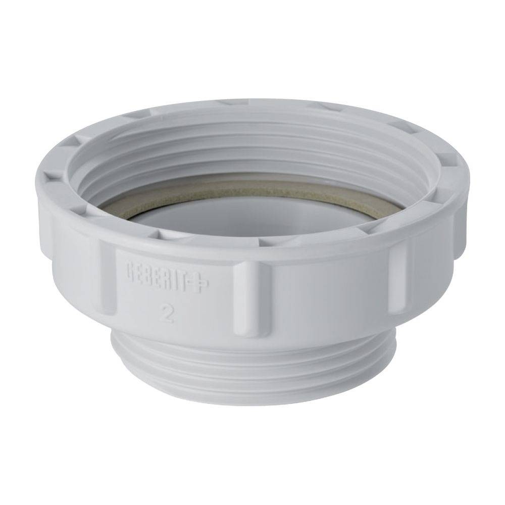 Geberit Reduktion mit Flachdichtung Rohrgewinde G 2"xRohrgewinde 1 1/2", Alpinweiß