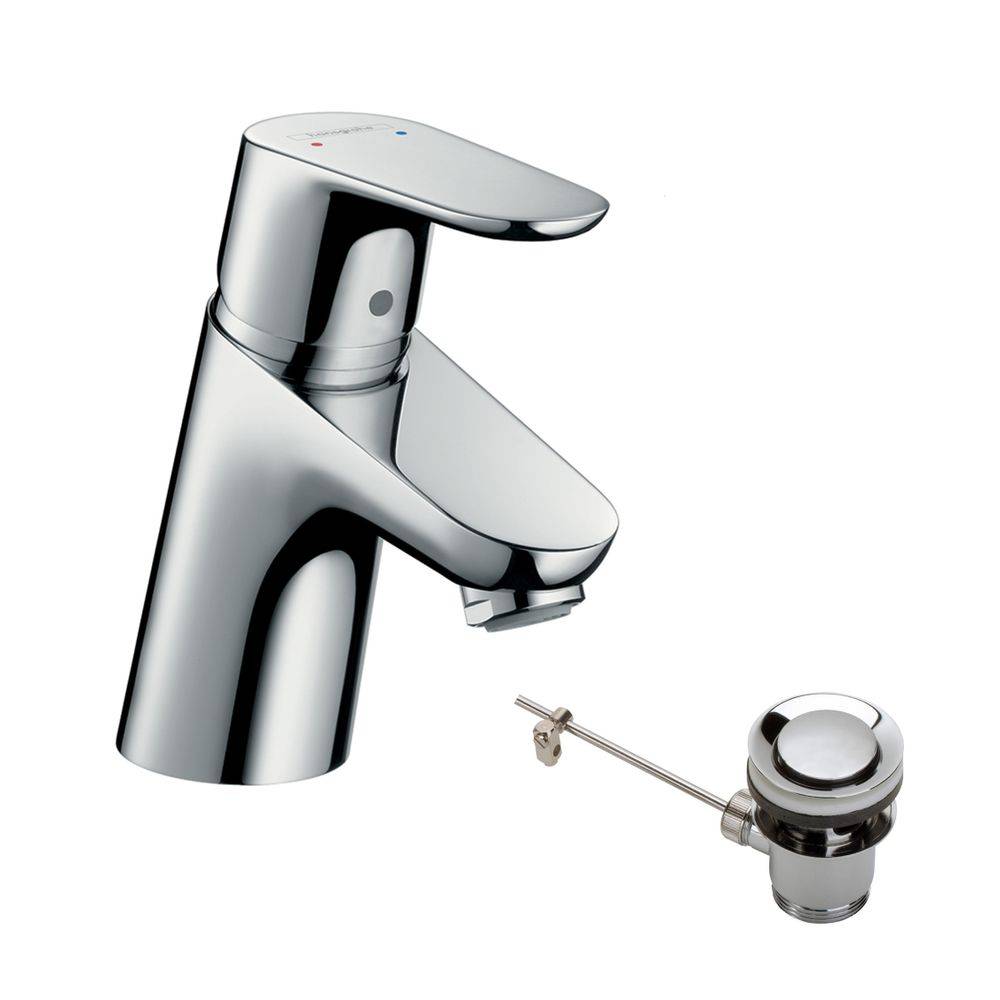 hansgrohe Focus Einhebel-Waschtischmischer 70mm 5l/min mit Zugstangen-Garnitur, Chrom