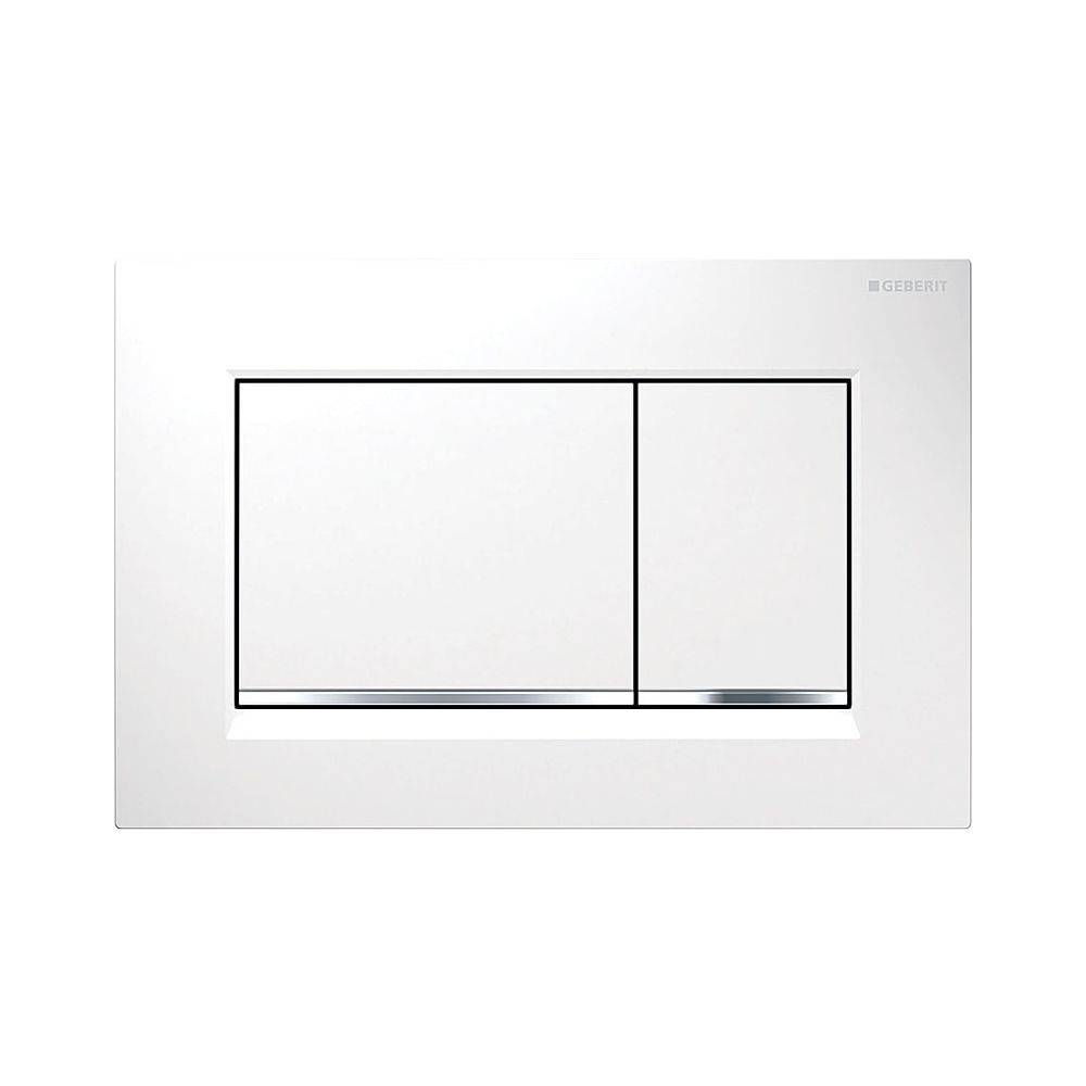 Geberit Drückerplatte Sigma20 mit 2-Mengen-Spülung, Weiß, Hochglanz verchromt, 115883KJ1
