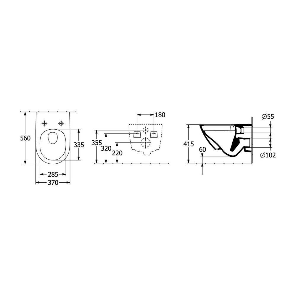 VB WC-Sets Subway 3.0 4670TS 370x560mm O val Weiß Alpin CeramicPlus