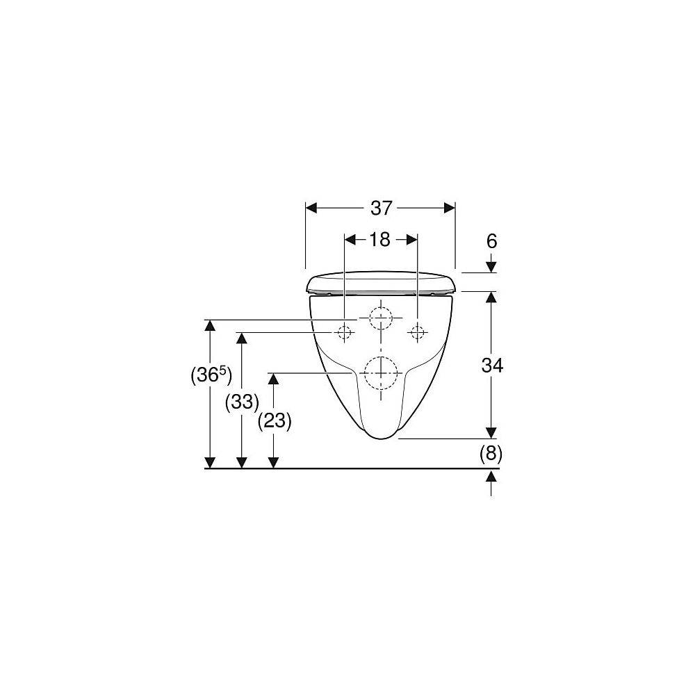 Geberit Renova Set Wand-WC Tiefspüler Rimfree, WC-Sitz T 54cm, Absenkautomatik Quick-Release Bef. von oben, Weiß