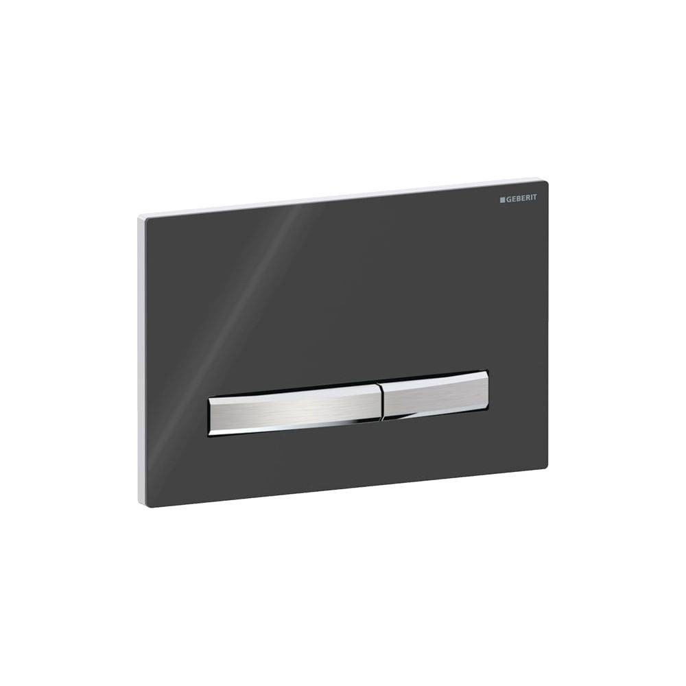 Geberit Betätigungsplatte Sigma50 2-Mengen schwarz RAL9005, square, 1 Stk.