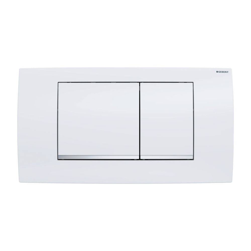 Geberit Twinline 30 Drückerplatte mit 2-Mengen-Spülung, Weiß, Hochglanz verchromt