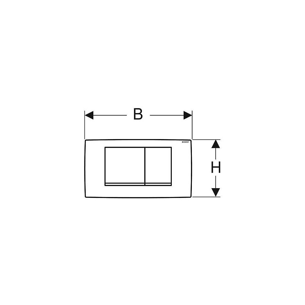 Geberit Twinline 30 Drückerplatte mit 2-Mengen-Spülung, Weiß, Hochglanz verchromt