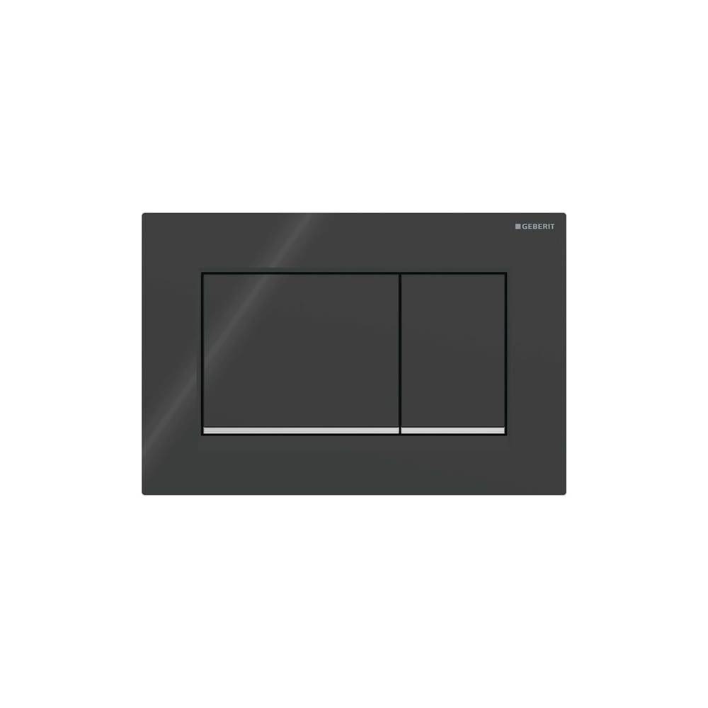 Geberit Sigma 20 (ex 30) Drückerplatte mit 2-Mengen-Spülung, Schwarz, Hochglanz verchromt