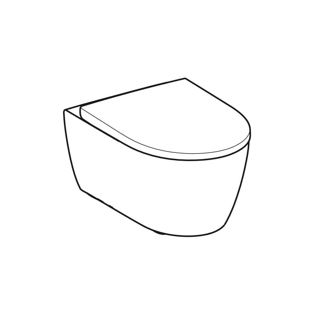 Geberit iCon Set Wand-WC Tiefspüler geschlossene Form Rimfree, WC-Sitz T 53cm Absenkautom. Quick-Release Bef. von oben,