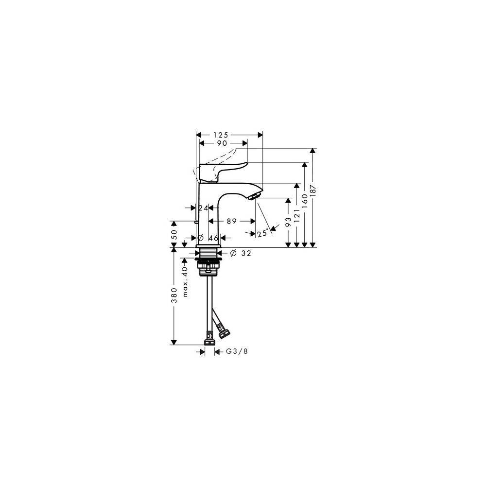 hansgrohe Metris Einhebel-Waschtischmischer 100mm 5l/min für Handwaschbecken mit Zugstangen-Garnitur, Chrom