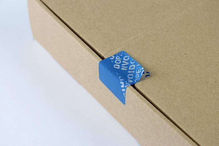 Sicherheitsetiketten Maße 38x32mm blau 500St./Rolle TRANSPAK