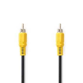 Composite-Videokabel| RCA|| Vernickelt| 480p|| Rund| PVC| Schwarz - Kabel - Digi