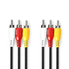 Kompozitvideo Kabelis 3 x RCA Male 3 Melns - Kabel - Video/Analog