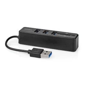Nedis USB hub 1x USB-A 3x USB A socket - 5 ports, USB 2.0, power supply via USB, SD and MicroSD