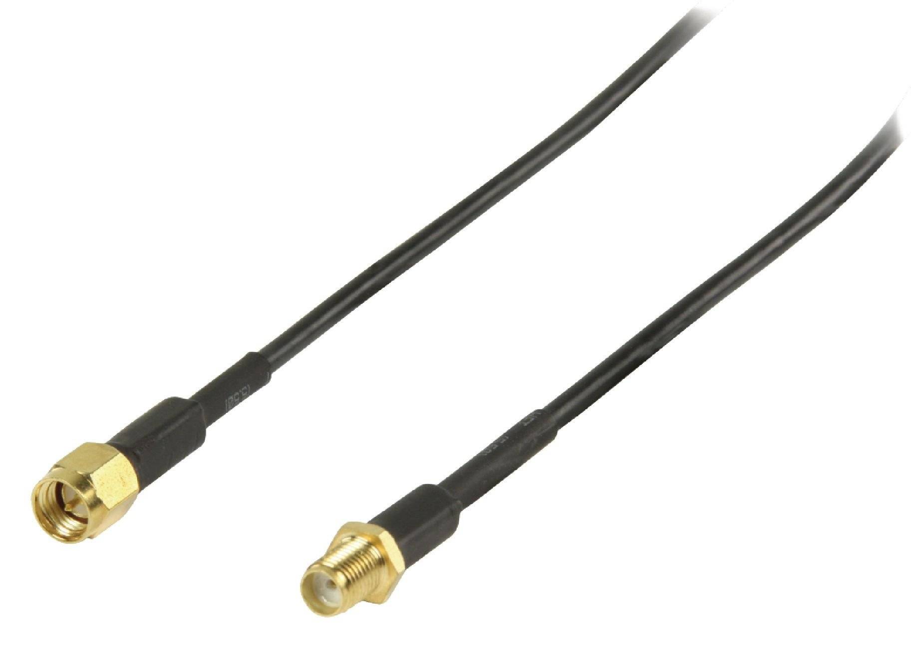 Nedis Antennenkabel | SMA-Stecker | SMA-Buchse | Vergoldet | 50 Ohm | Einzeln geschirmt | 1.00 m | Rund | PVC | Schwarz