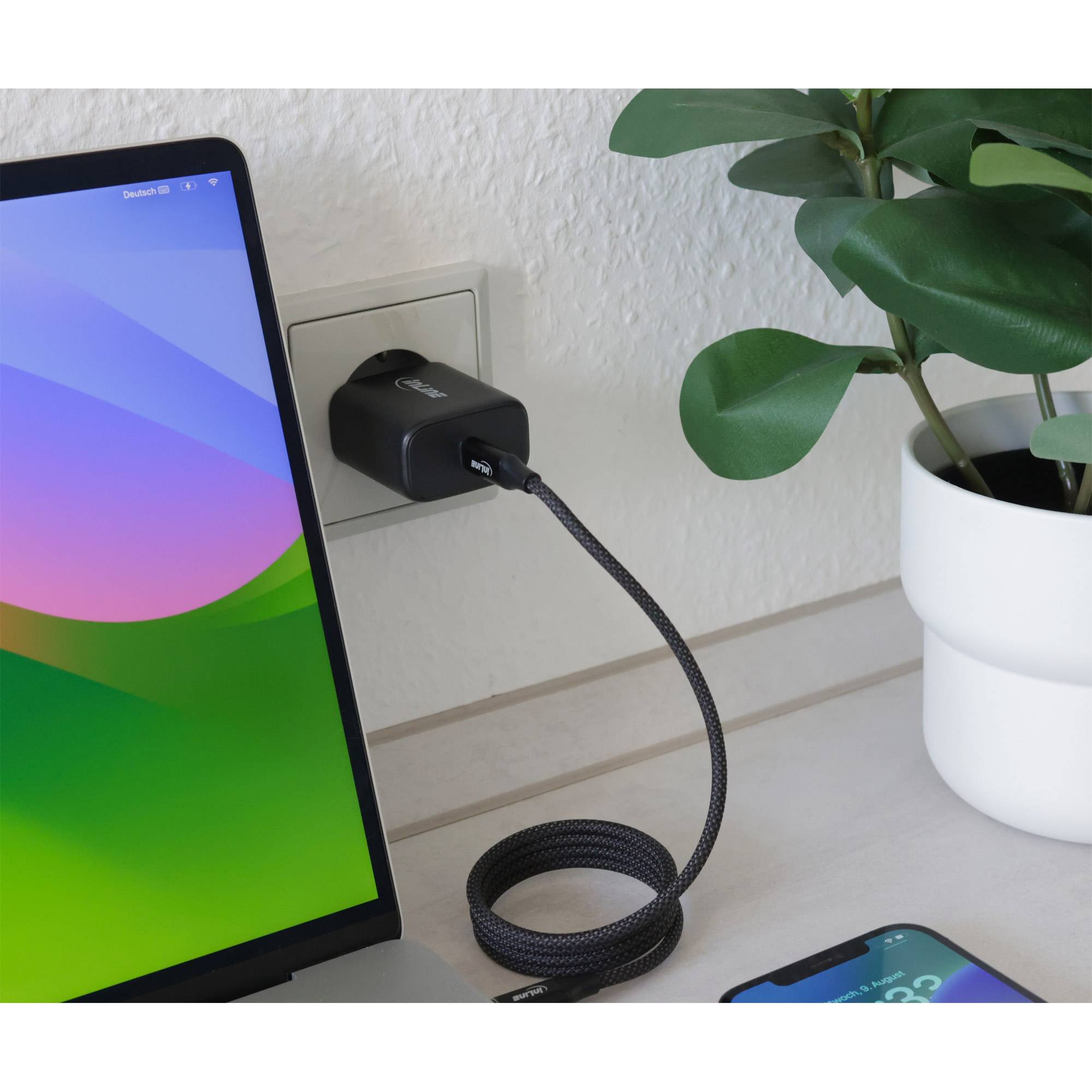 INLINE - USB PD Netzteil - GaN Ladegerät - Single USB-C - Power Delivery - 65W