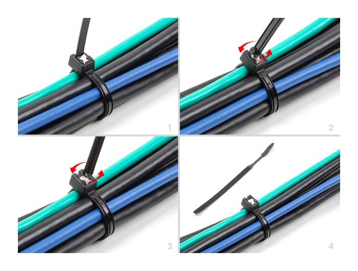 Delock Kabelbinder - selbstschneidend, Breite 4,8 mm - 37 cm - Schwarz (Packung mit 50)