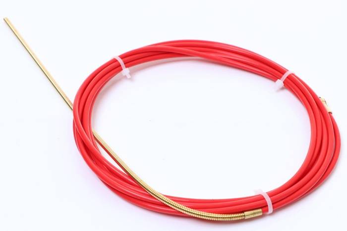 PTFE-Seele 3,5m D.1,0 -1,2mm rot f.Alu/VA/Miglötdraht m.Spirale/H-Nippel/O-Ring