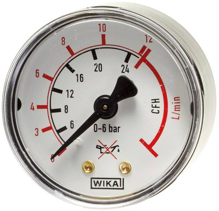 Arbeitsdruckmanometer D.50mm AG 1/8Zoll unten Argon-CO2