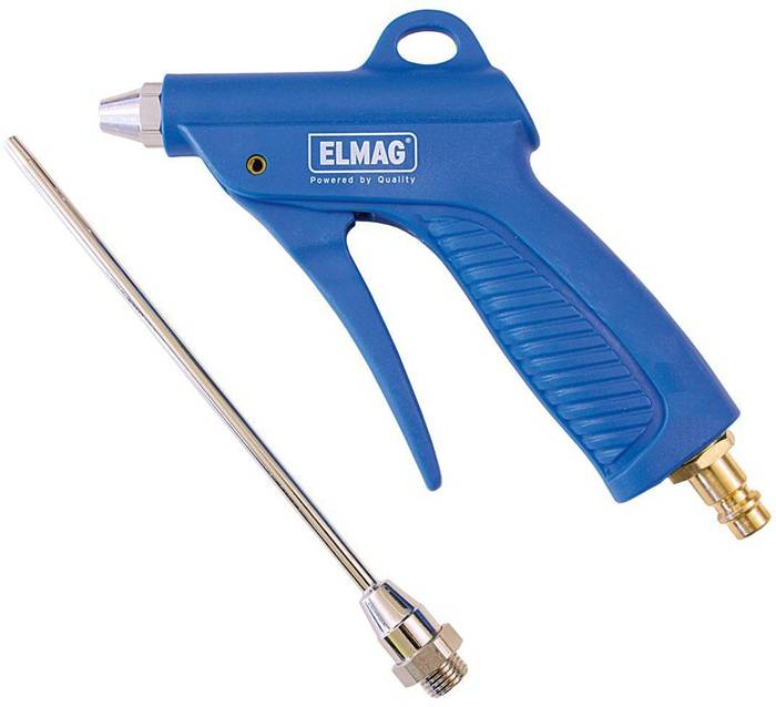 Ausblaspistole Arbeitsdruck 2-6bar PA Normal- u. Verlängerungsdüse 165mm SB