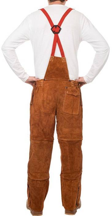Schweißerlatzhose WELDAS 44-7440/7648 Gr.L L=140cm Lava Brown™ Spalt-Rindleder
