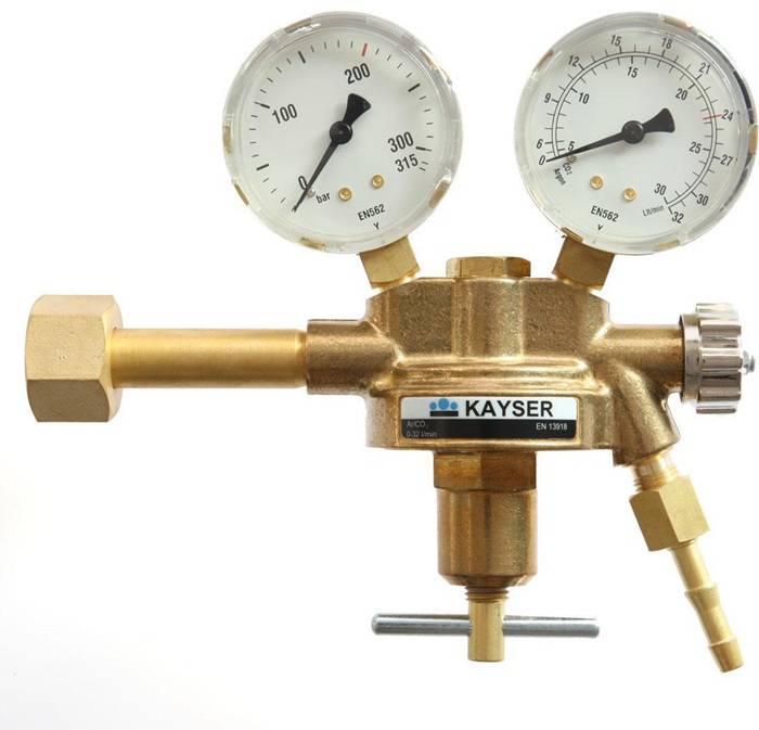 Druckregler Durchmesser 63mm Argon/Co2 m.2 Manometer 1St./SB ELMAG