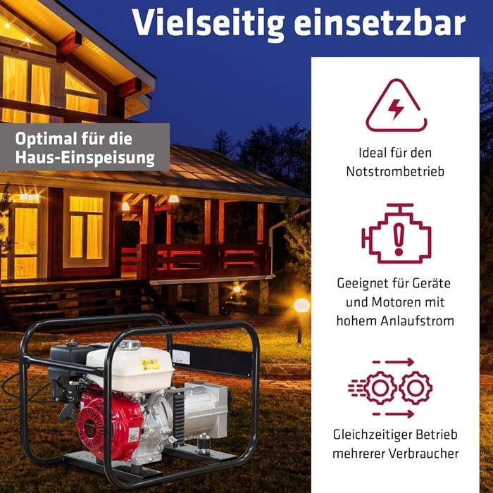 Stromerzeuger SEB 4100WE-AVR Motorleistung 5,8kW m.HONDA-Motor GX270 Benzin