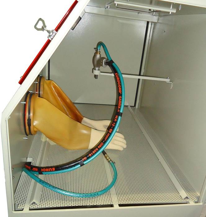 Sandstrahlkabine PAL-1S Max. Werkstückgröße 30x50x40cm ELMAG