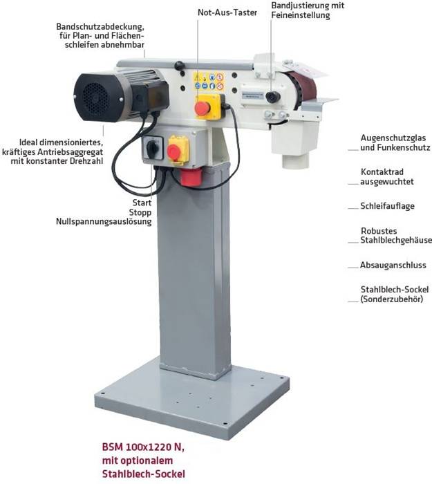 ELMAG Bandschleifmaschine BSM 100x1220 N, 230 Volt