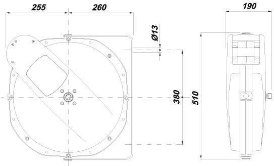 Schlauchaufroller ROLL AIR INDUSTRIE 21 Schlauchlänge 21m Schlauch-D.10x15mm
