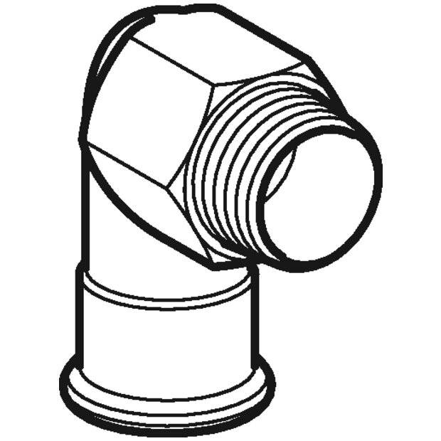 Geberit GE Mapress, Edelstahl, Uebergangswinkel 90 Gr., d22mm, R 3/4, 1 Stk.