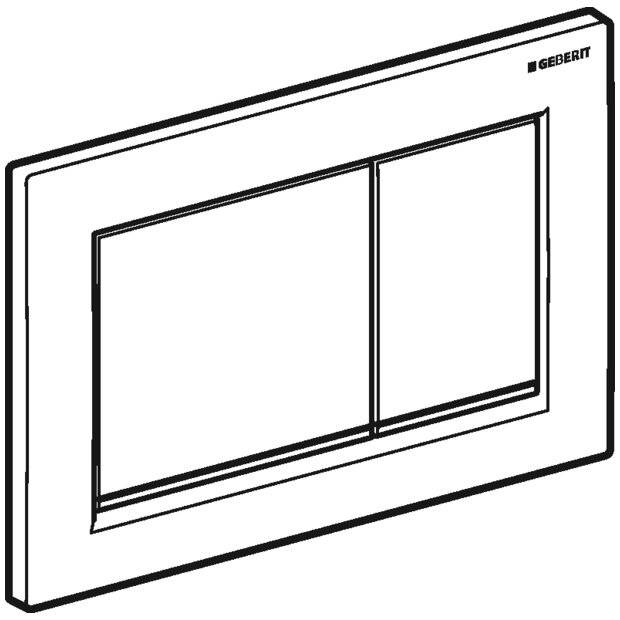 Geberit Betätigungsplatte Omega20, 2-Mengen-Spülung, Kunststoff, Weiß/Chrom