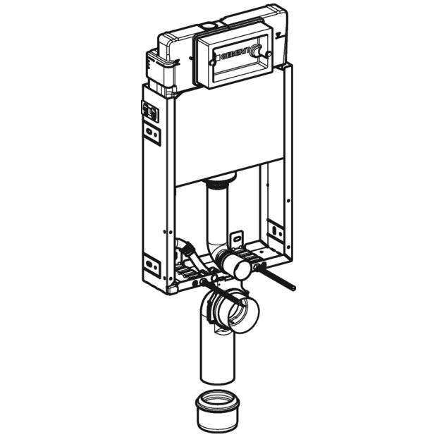 Geberit KombifixBasic Element für Wand-WC 108cm, mit Delta Unterputzspülkasten 12cm