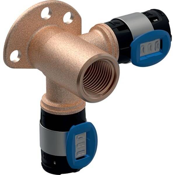 Geberit FlowFit Eckanschlusswinkel 90 Grad, D 20mm, Rp 1/2", Länge 3,6cm, Rotguss bleifrei