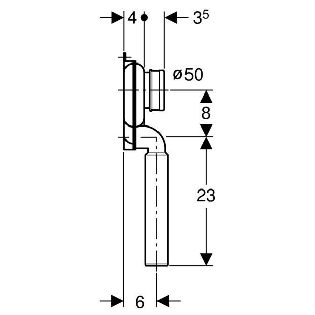 Geberit Urinalgeruchsverschluss Abgang vertikal Außendurchmesser 50mm, Alpinweiß