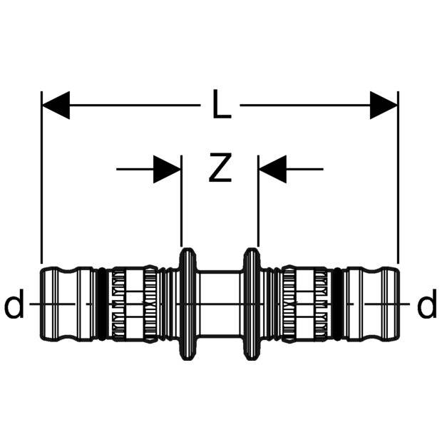 Geberit GE, Mepla, Kupplung, PVDF, d50mm, 1 Stk.